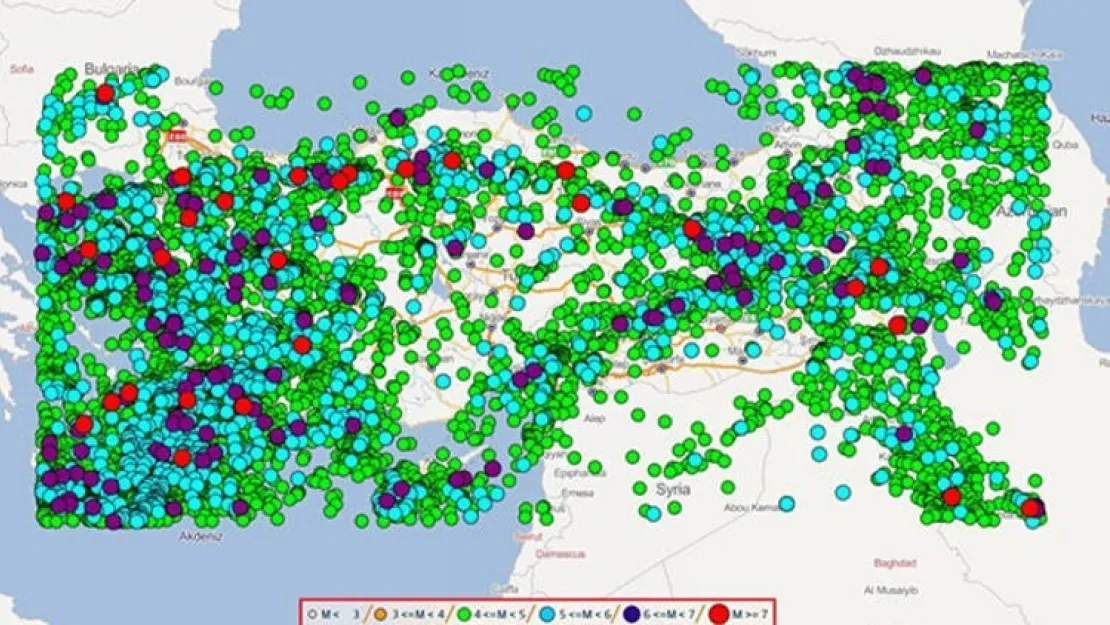 119 Yıllık Deprem Haritası