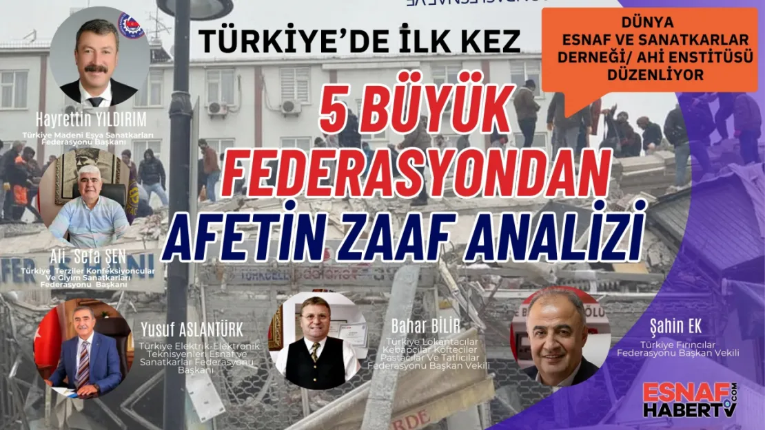 5 Büyük Federasyondan Afet Sonrası Zaaf Analizi