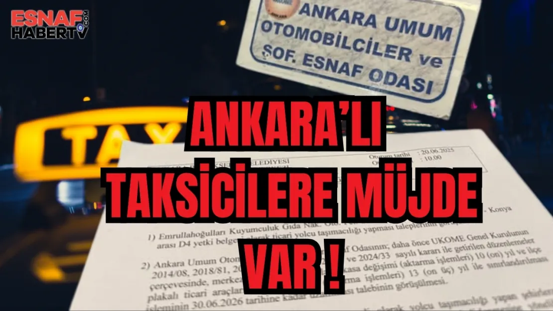 Ankara'da Ticari Taksicilere Müjde