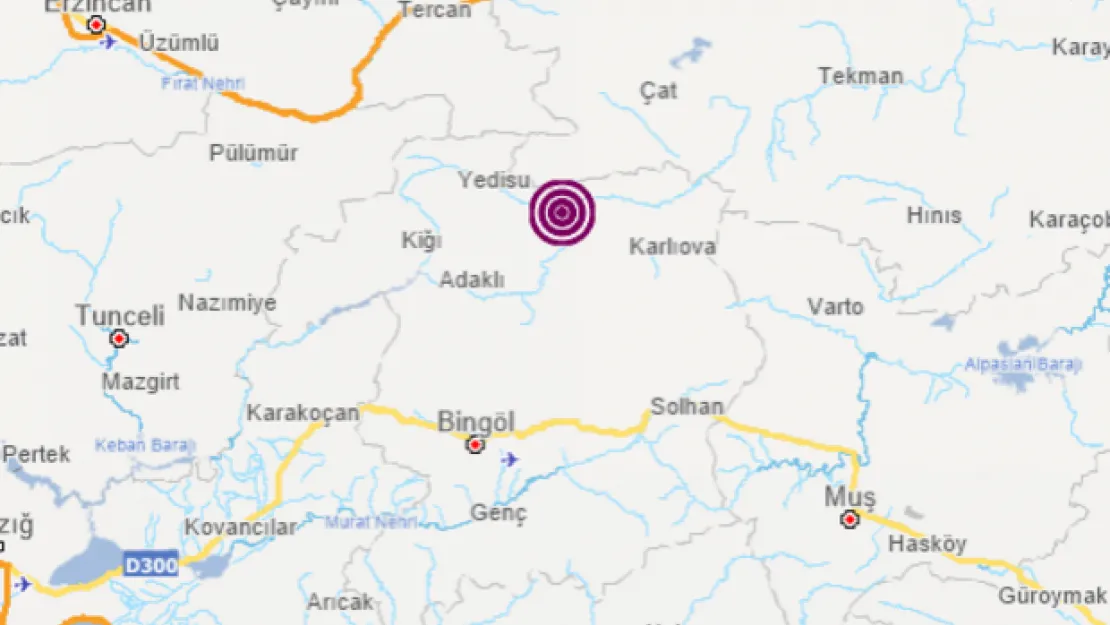 Bingöl'de 5.7 büyüklüğünde deprem