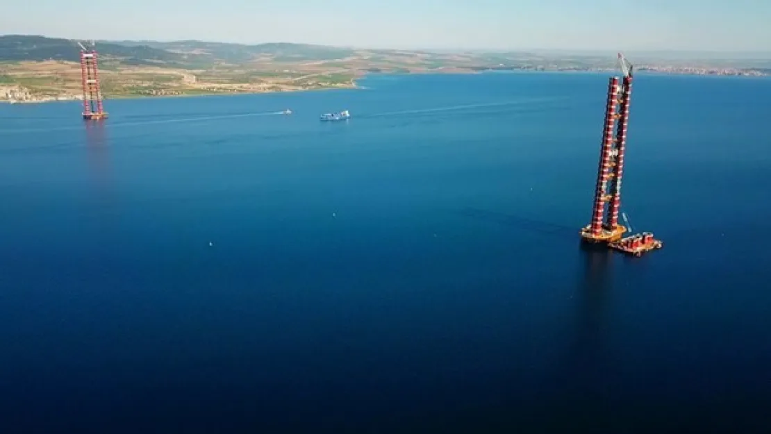 Çanakkale Boğaz Köprüsü'nün kuleleri 270 metreye ulaştı