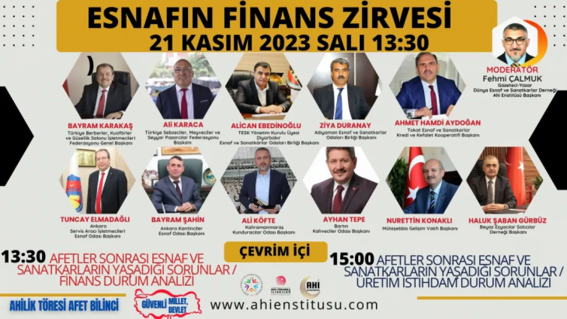 Esnaf Başkanları Finans, Üretim, İstihdam Zirvesinde konuşuyor