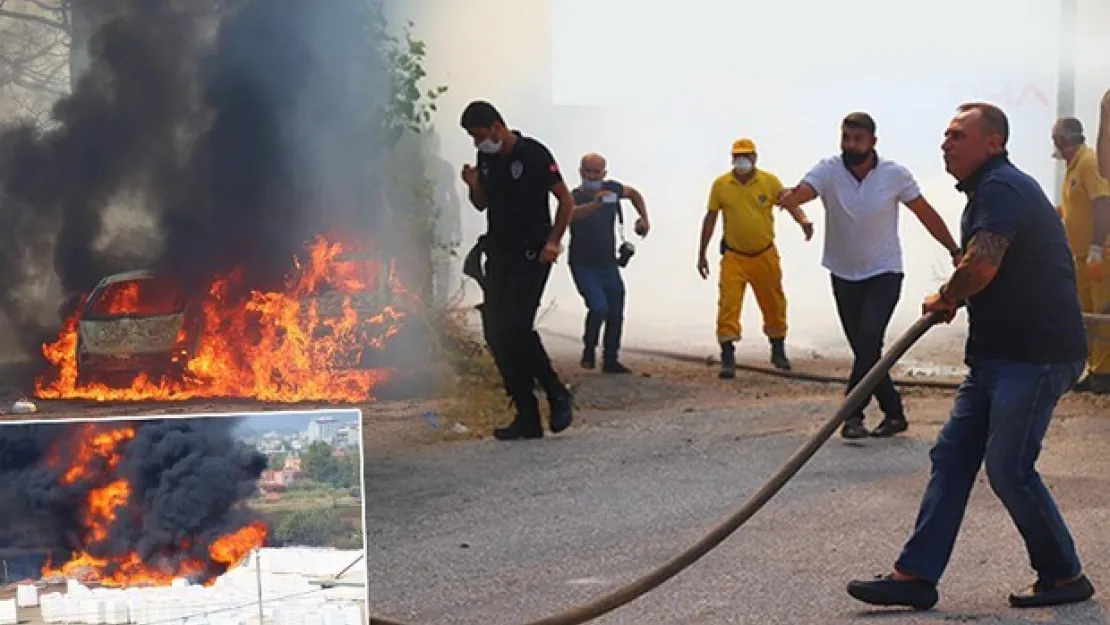 Hatay'da yangın nedeniyle evler tahliye edildi