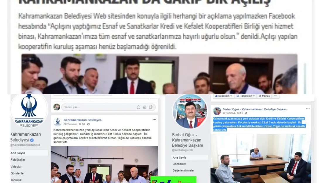 Kahramankazan'da Garip Açılışa Yıldırım Düzeltme