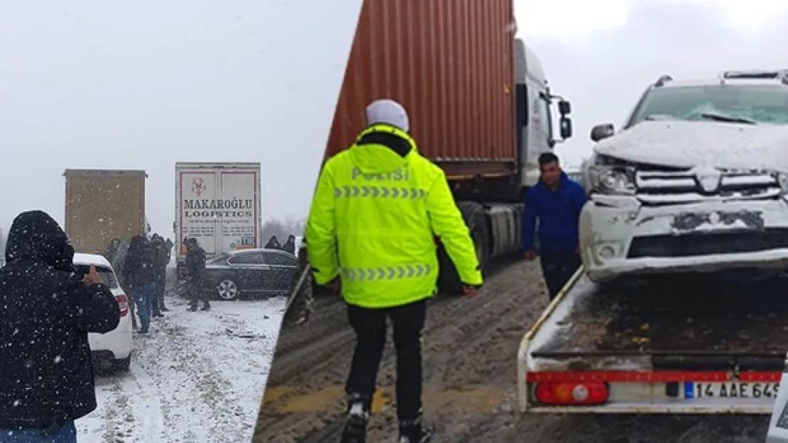 Karayolunda zincirleme kaza! 8 kilometrelik kuyruk oluştu