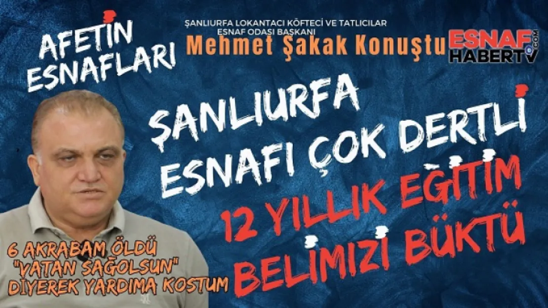 Mehmet Şakak: 12 Yıllık Eğitimden Sonra Ara Eleman Bulamıyoruz