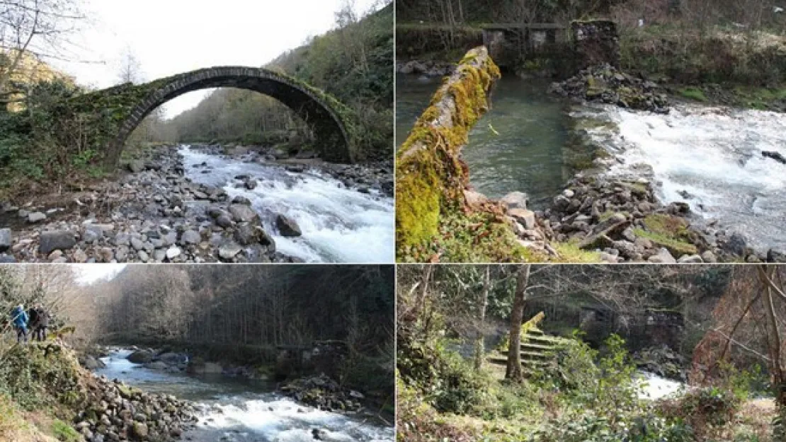 Rize'de tarihi kemer köprü çöktü