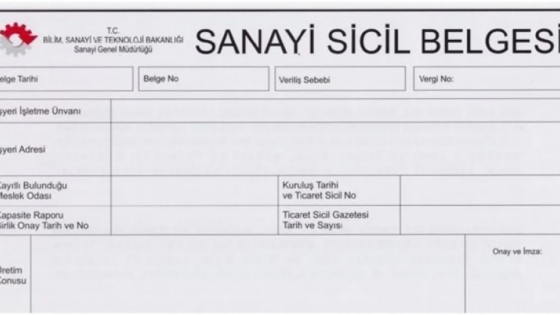 Sanayi işletmelerine yıllık işletme cetveli için 30 Nisan uyarısı