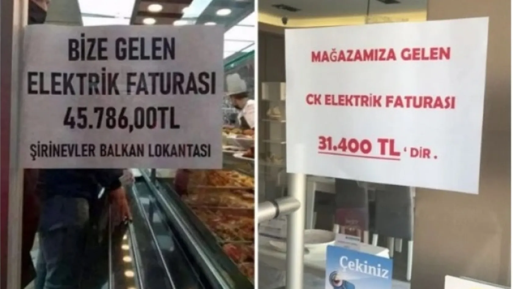 Esnafın elektrik isyanı vitrinlere yansıdı