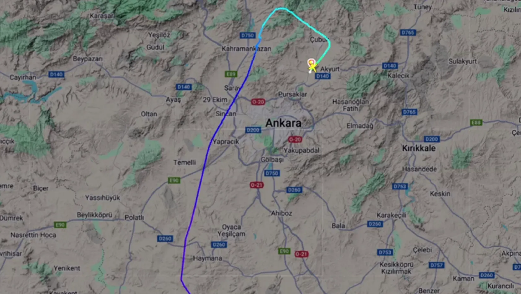 Libya askeri heyetini taşıyan özel jet Ankara yakınlarında düştü