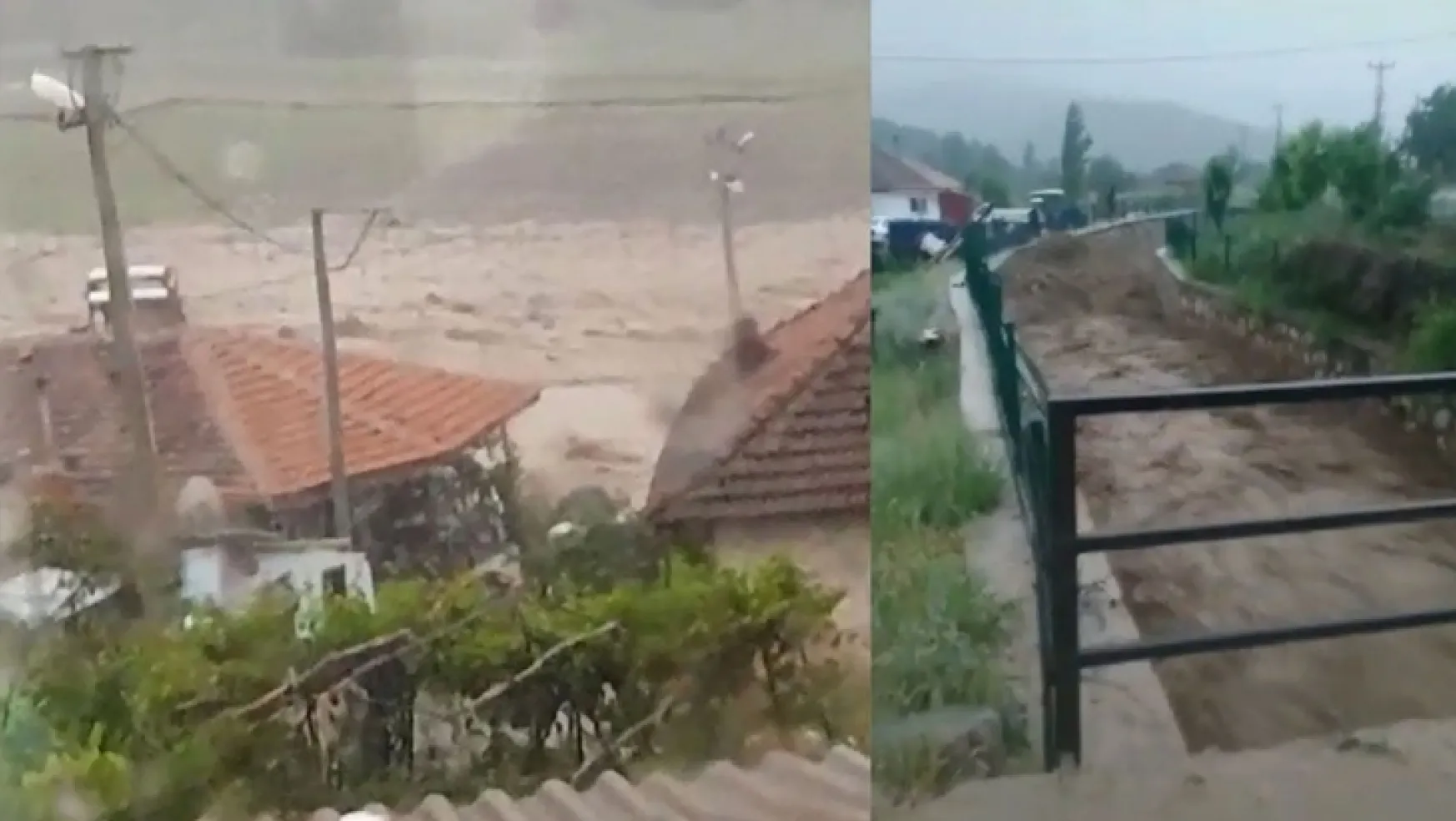 Denizli'yi sel vurdu: Tarım arazileri ve evler su altında