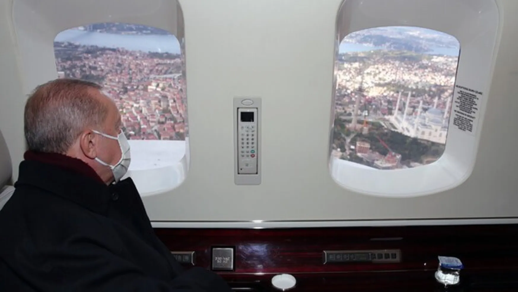 Erdoğan, Çamlıca tepesindeki çalışmaları havadan inceledi