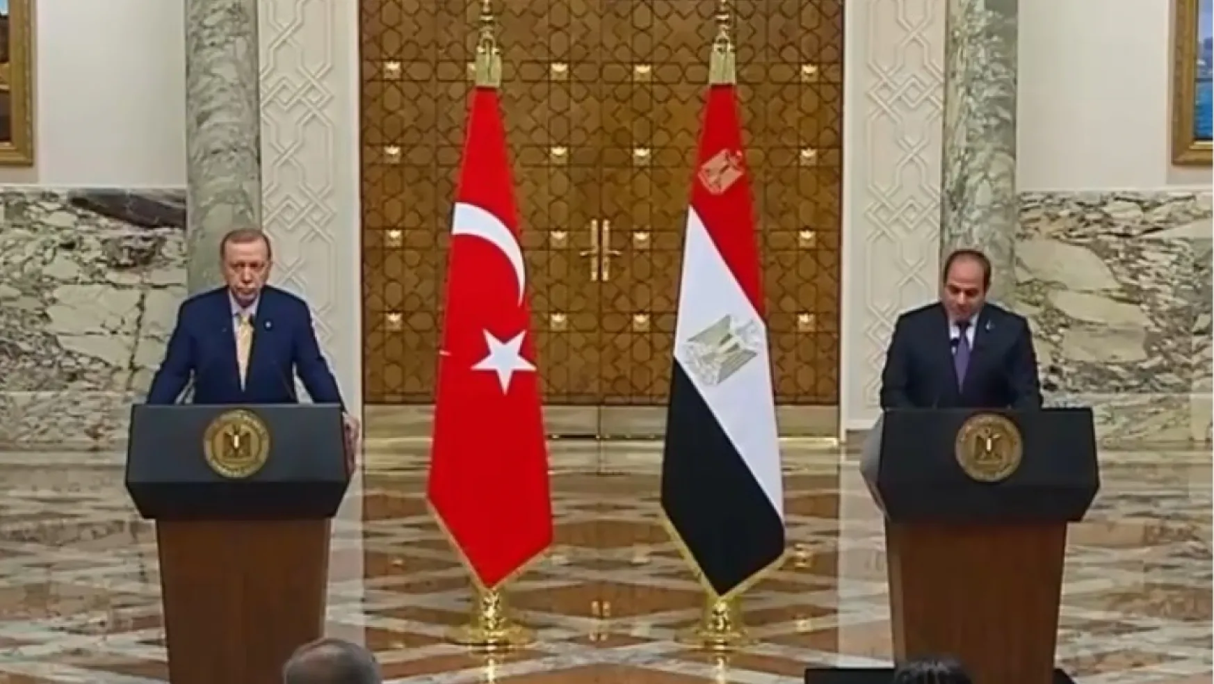 Erdoğan ve Sisi ortak açıklama yapıyor