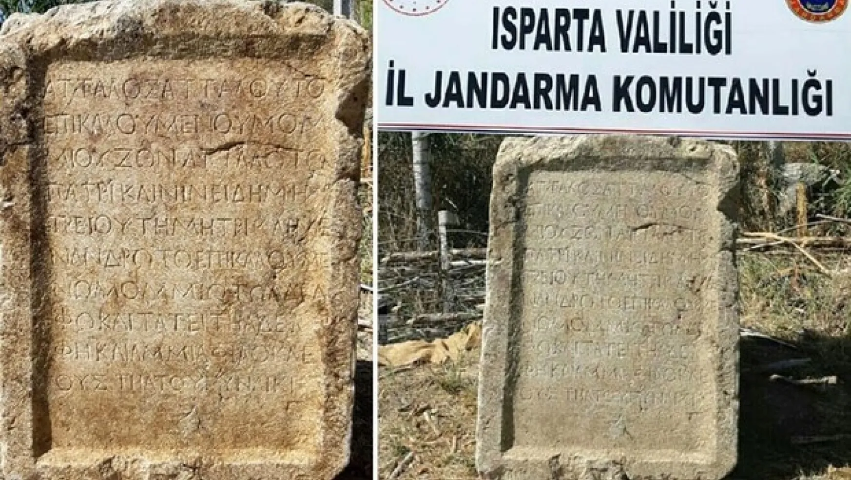 Isparta'da 1800 yıllık kitabe ele geçirildi
