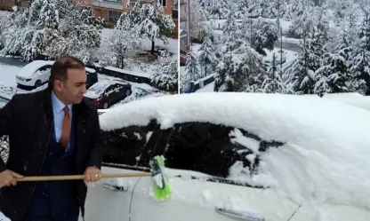 Erzurum'a mevsimin ilk karı yağdı