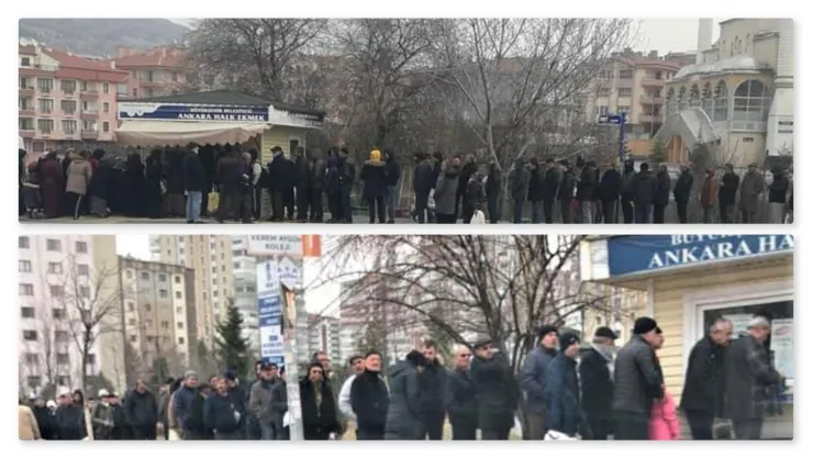 Ankara'lı Ucuz Ekmek Kuyruğunda