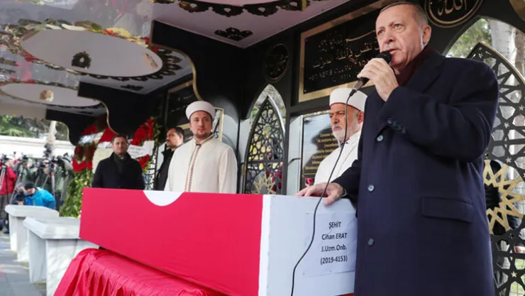 Erdoğan Şehit Cenazesinde