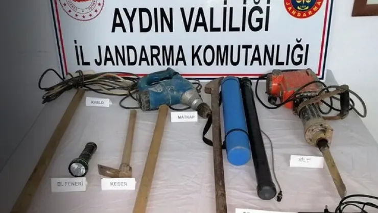 Söke'de kaçak tarihi eser kazısına 7 gözaltı