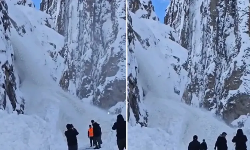 Hakkari-Van karayoluna çığ düştü