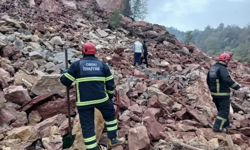Ordu'da taş ocağında göçük: 2 kişi enkaz altında kaldı